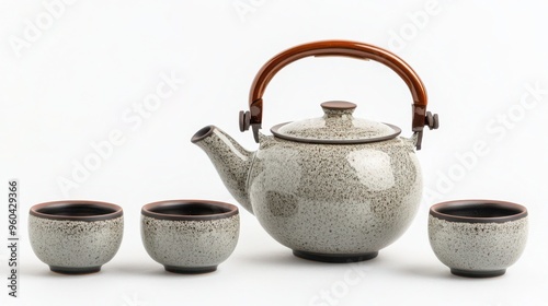 Close-Up Shot of Traditional Japanese Tea Set with Beautiful Patterns and Designs