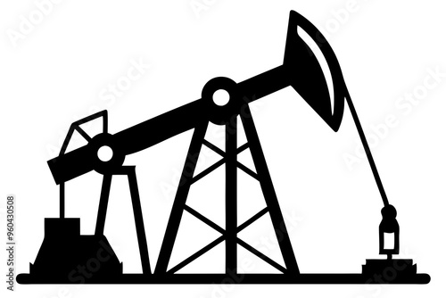 Oil pump silhouette vector illustration 
