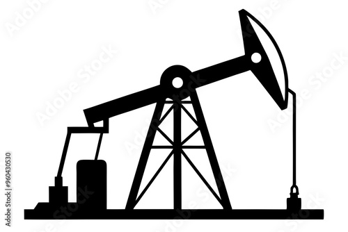 Oil pump silhouette vector illustration 
