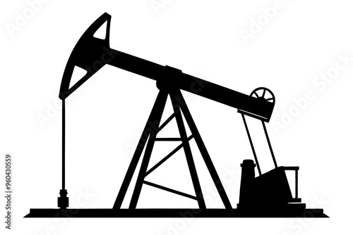 Oil pump silhouette vector illustration 
