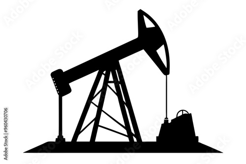 Oil pump silhouette vector illustration 
