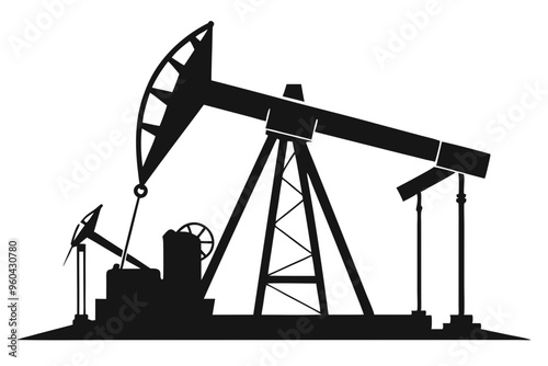 Oil pump silhouette vector illustration 

