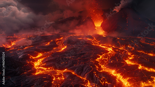 Fiery inferno blazes in a fireplace, casting dancing flames against the dark background