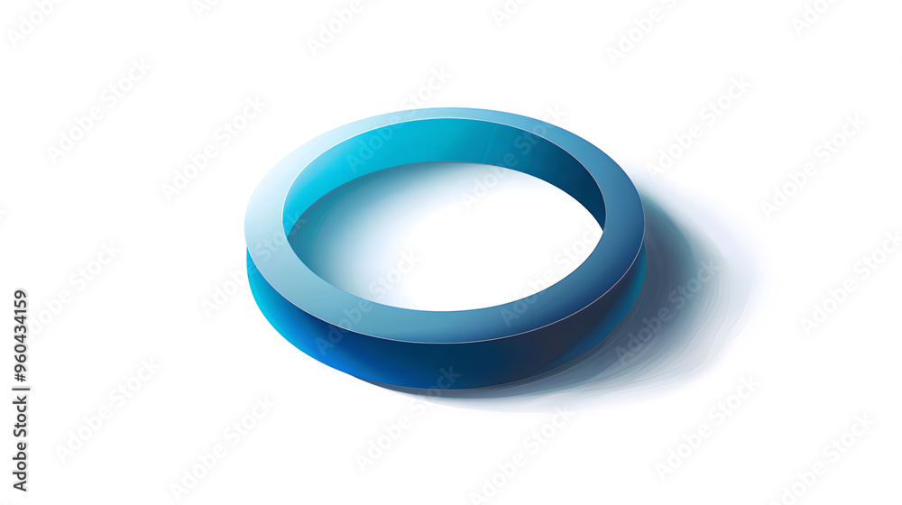 Modern 3D Blue Gradient Circular Ring Shape on Minimalist White Background – Abstract Geometric Design for Branding, Technology, and Creative Projects Modern 3D Blue Gradient Circular Ring Shape on Minimalist White Background – Abstract Geometric Design for Branding, Technology, and Creative Projects