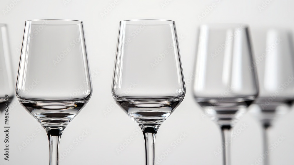Close-up Shot of Set of Crystal Champagne Flutes - Elegant Glassware for Special Occasions Close-up Shot of Set of Crystal Champagne Flutes - Elegant Glassware for Special Occasions