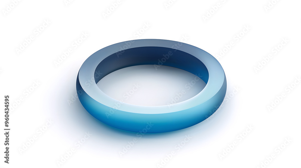 Modern 3D Blue Gradient Circular Ring Shape on Minimalist White Background – Abstract Geometric Design for Branding, Technology, and Creative Projects Modern 3D Blue Gradient Circular Ring Shape on Minimalist White Background – Abstract Geometric Design for Branding, Technology, and Creative Projects