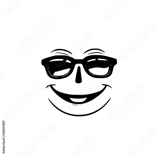 funny face with glasses