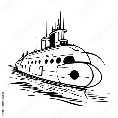 vector illustration of a ship