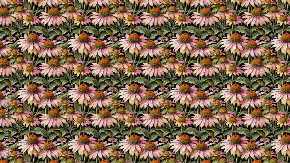 Fototapeta premium Coneflower | Pattern (Version 2)