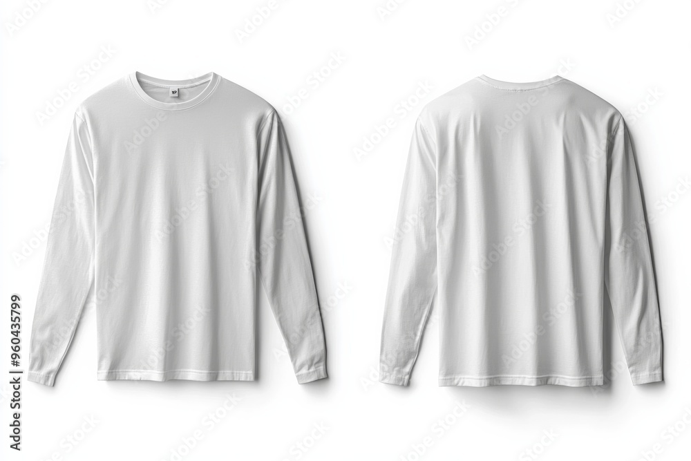 White Long Sleeve Tshirt Mockup Isolated created with Generative AI