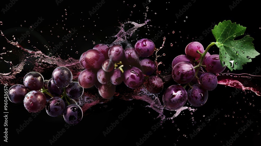 Fresh grape fruit with water splashes Fresh grape fruit with water splashes