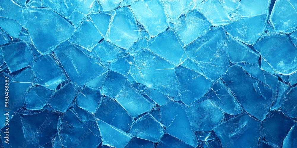 Realistic blue cracked ice texture with sharp details and frosty appearance Realistic blue cracked ice texture with sharp details and frosty appearance