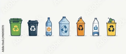 recycle icon on white background.
