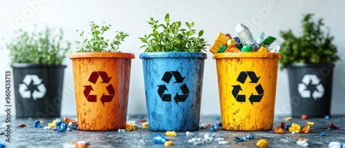 recycle icon on white background.