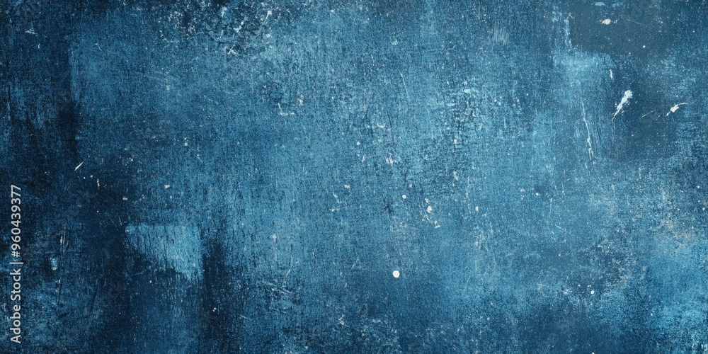 Fototapeta premium Urban blue grunge background texture featuring distressed paint splatters and scratches