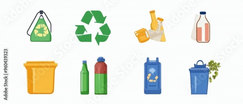 recycle icon on white background.