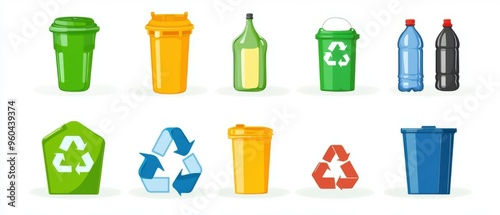 recycle icon on white background.