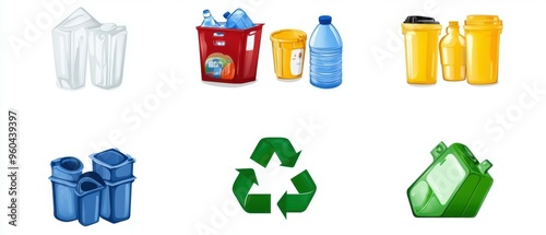 recycle icon on white background.