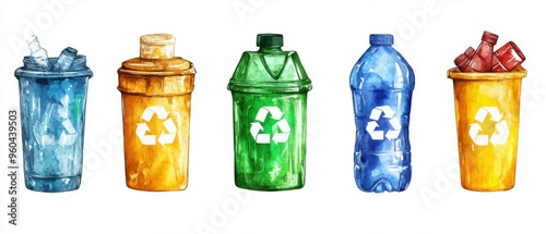 recycle icon on white background.
