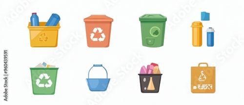 recycle icon on white background.