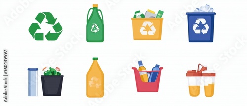 recycle icon on white background.