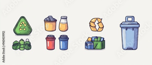 recycle icon on white background.