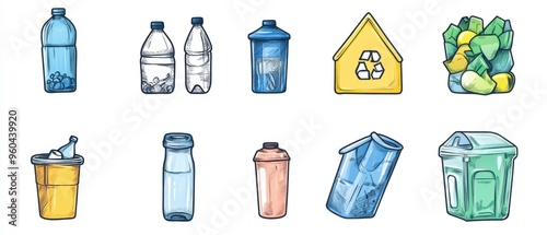 recycle icon on white background.