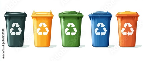 recycle icon on white background.
