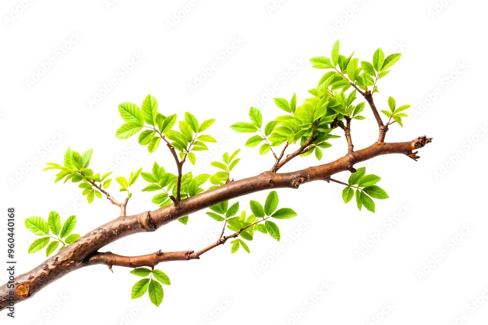 Obraz premium green tree branch isolated on white background