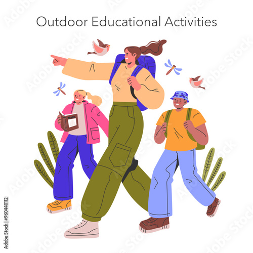 Teacher; Profession. Flat Vector Illustration