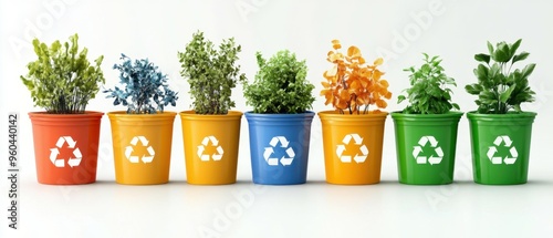 recycle icon on white background.