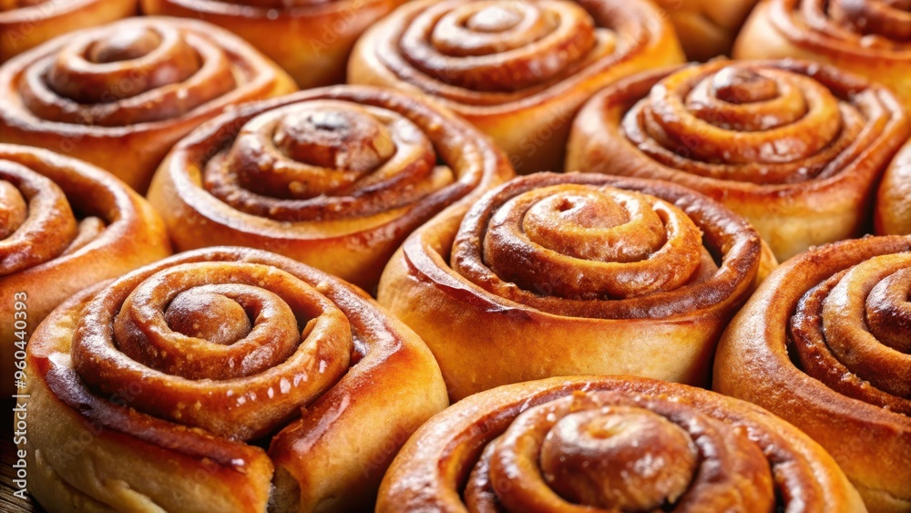 Fototapeta premium Delicious cinnamon rolls with space for text, perfect for a bakery or dessert concept