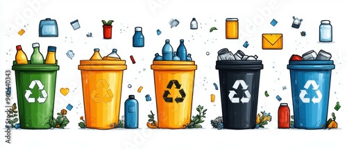 recycle icon on white background.