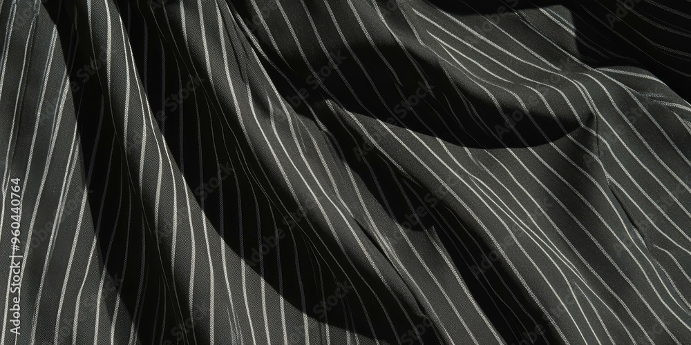 Striped fabric folded in a wave pattern.
