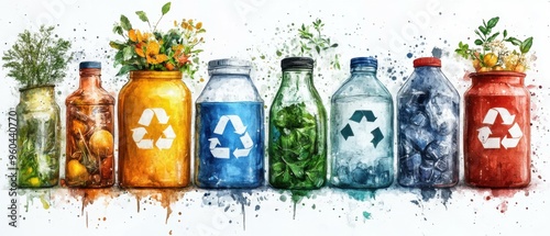 recycle icon on white background.