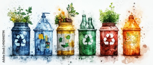 recycle icon on white background.