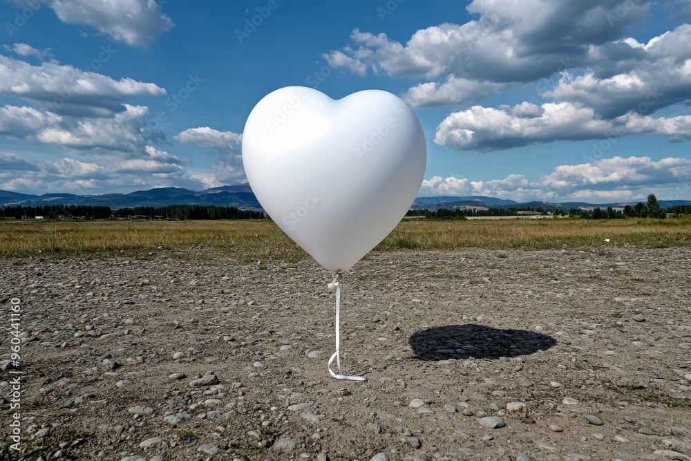Fototapeta premium Deflated balloon, symbolic of hope deflated, dreams grounded reflects the feeling of aspirations that didn't quite take flight
