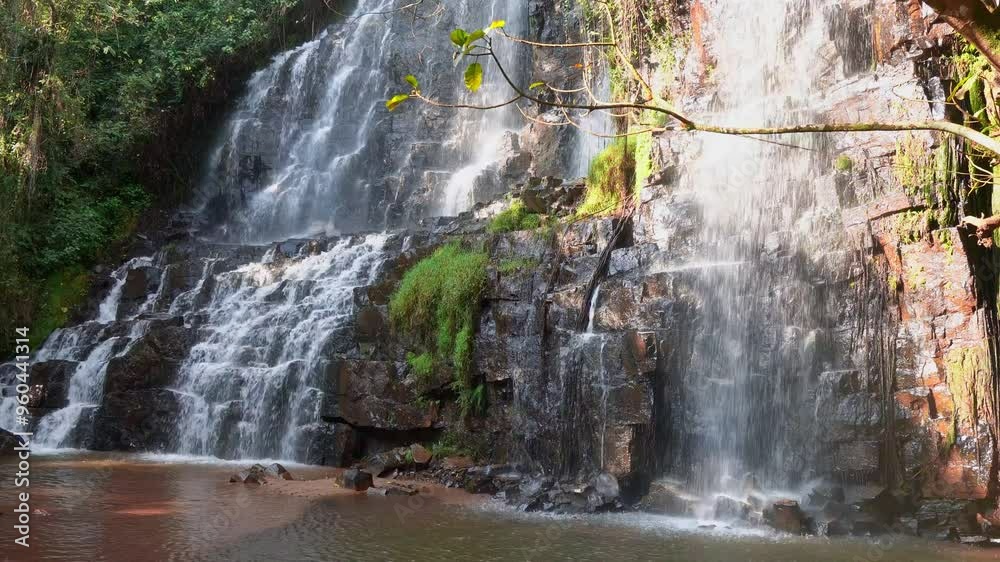 A beautiful Karera Waterfalls found in the middle of a green forest of Burundi