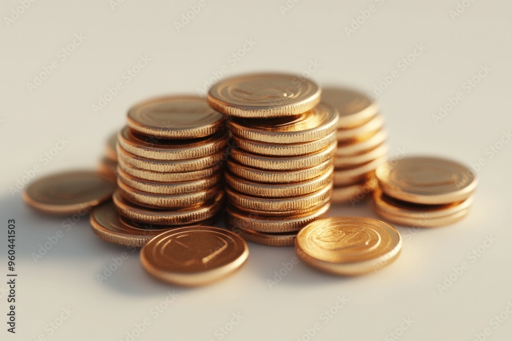 3d cute pile of coins with soft smooth lighting. Business and financial concept.
3d cute pile of coins with soft smooth lighting. Business and financial concept.