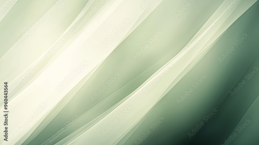 Obraz premium A light, gentle abstract background featuring smooth geometric shapes and gradients in white and green hues