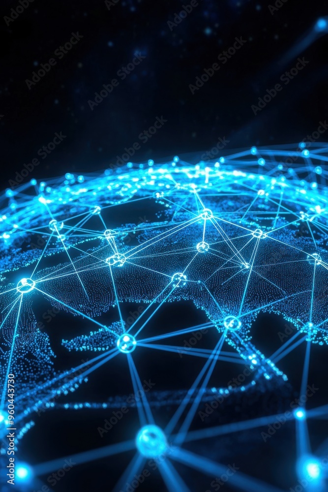 A vibrant digital network map of the world, showcasing interconnected nodes and glowing lines representing data flow. A vibrant digital network map of the world, showcasing interconnected nodes and glowing lines representing data flow.