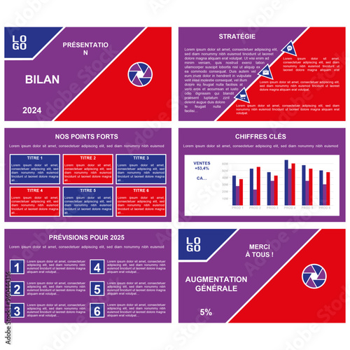 Ensemble de modèles de présentation modernes et colorés. pour présentation, image de marque, dépliant, , publicité,  rapport annuel, powerpoint…