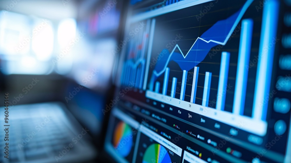 Data Analytics and Business Growth on a Laptop Screen Data Analytics and Business Growth on a Laptop Screen