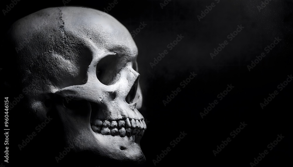 Fototapeta premium Skull on a black background