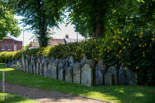 Foto old headstones in Litten Gardens Chichester West Sussex England