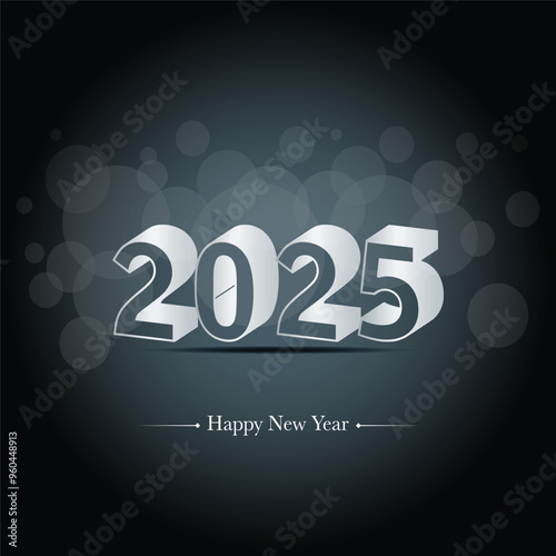 Happy new year 2025 design. With colorful truncated number illustrations. Premium vector design 2025