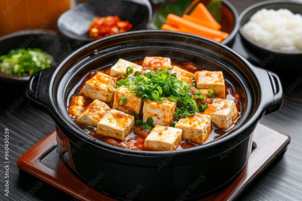 Japanese food, yudofu, simmered tofu served in a hot pot with a simple broth, highlighting tofu’s delicate flavor Japanese food, yudofu, simmered tofu served in a hot pot with a simple broth, highlighting tofu’s delicate flavor