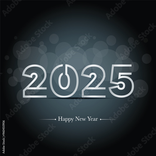 Happy new year 2025 design. With colorful truncated number illustrations. Premium vector design 2025