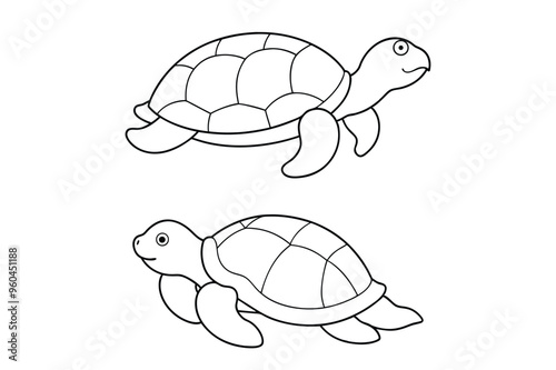 turtle illustration silhouette vector art