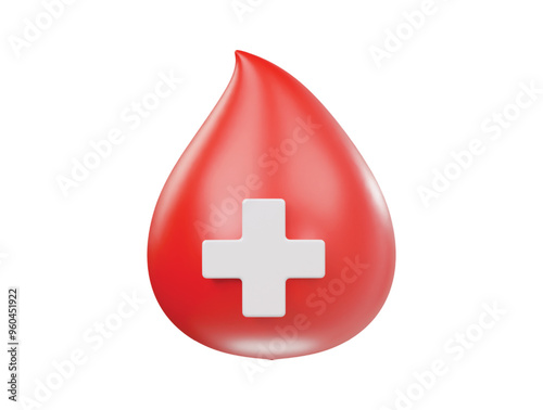 Blood icon 3d render illustrtion